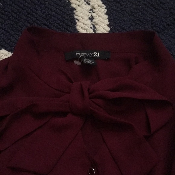 Forever 21 Maroon/red button up dress - Picture 2 of 4
